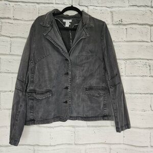 Carbon2Cobalt Beachfront in Lightweight Twill Blazer Jacket Dark Gray Size Large